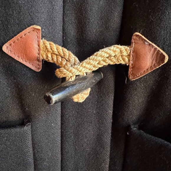 J.Crew Black Hooded Toggle Wool Coat Size 2 Fall Outfit Cozy Whimsigoth Layer - Picture 11 of 13